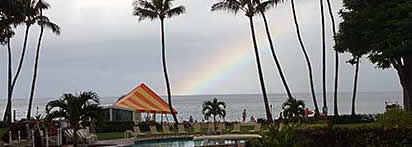 Rainbow over beach